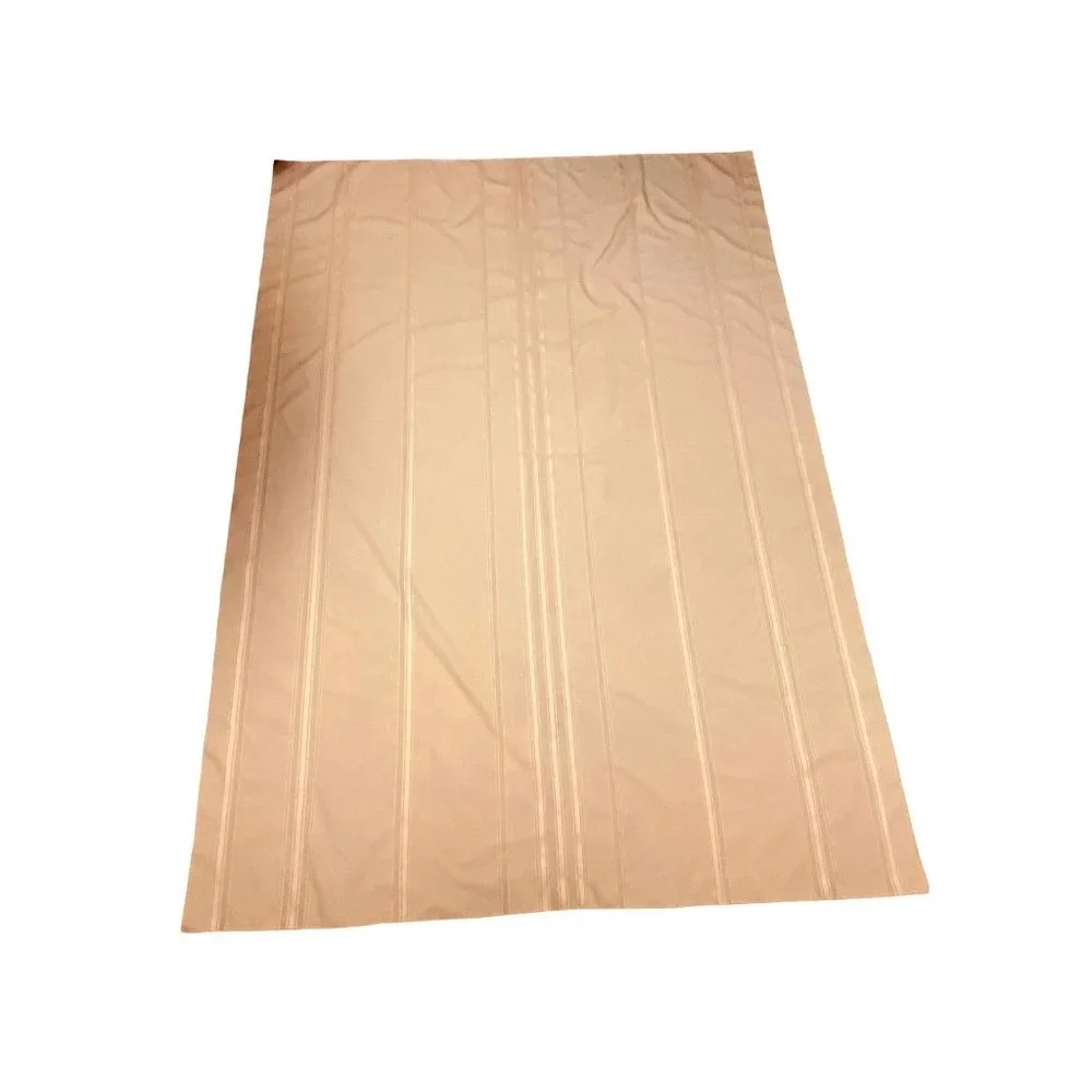 Vintage Tablecloth Table Cover Pink Peach Polyester Blend Vertical Bands Pattern